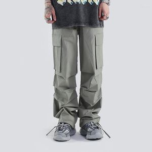 Pantalons pour hommes TINT ERA Parachute Cargo Hommes Surdimensionné Vert Pantalon Mâle Coréen Streetwear Hip Hop Lâche Casual Coton Safari Style