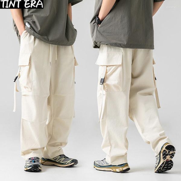 Pantalon homme TINT ERA Techwear Cargo hommes surdimensionné pantalon à jambes larges homme été survêtement Hip Hop ample décontracté japonais Streetwear