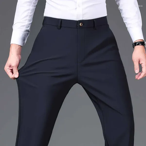 Pantalones para hombres Ropa para hombre de alta calidad Formal Casual Regular Fit Vestido de primavera Japonés Clásico Elástico Pantalones largos