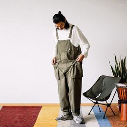 Pantalons pour hommes TPJB Retro Designer Salopette Workwear Sling Coréen Lâche Large Jambe Combinaison Streetwear Solide Couleur Vêtements