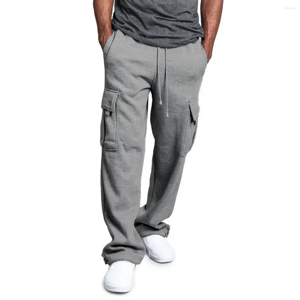 Pantalons pour hommes Survêtement Poche Cargo Pantalon de survêtement Mâle Sport Tricoté Joggers Hommes Solide Printemps Streetwear 2024 Sweat