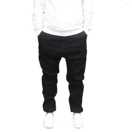 Pantalons pour hommes Trendy Baggy Harem Hommes Pantalons en coton Slim Fit Noir Casual Low Crotch Streetwear Vêtements