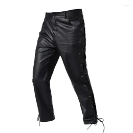 Pantalon pour hommes à la mode belle à la mode personnalisée en cuir polyvalent à la mode personnalisée