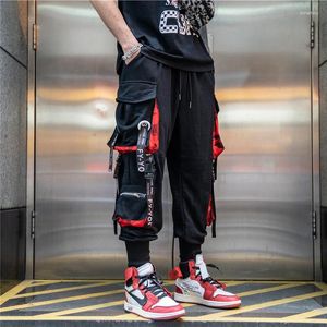 Mannen Broek Trendy Casual Plus Size Nationale Tij Overalls Mannen En Vrouwen Hip Hop High Street Streamers Multi-pocket Mode Mannelijke Doek