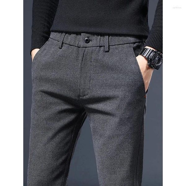 Pantalons pour hommes Version coréenne de la mode tendance du costume mature jeune et d'âge moyen automne hiver décontracté polyvalent droit