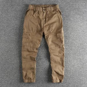 Pantalons pour hommes à la mode Style Harem tridimensionnel multi-poches vêtements de travail décontracté rétro lavé coupe ample pantalon fuselé