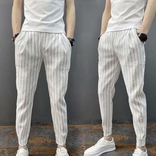 Pantalons pour hommes Pantalons pour hommes à la mode Cordon Dressing Homme Stretch Cheville Attaché Crayon