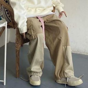 Pantalones de hombre Pantalones deportivos de moda con múltiples bolsillos Pantalones holgados de cintura media sueltos para hombre