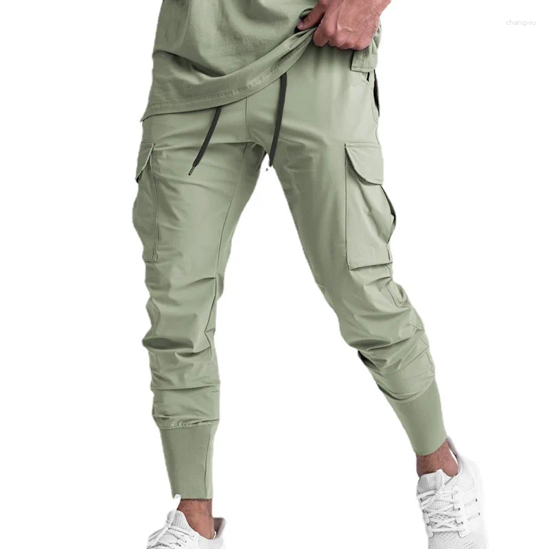 Herenbroek trendyol trendy merk gym losse multi pocket tactische vracht dunne joggingbroek sport joggen mannen pantalon homme