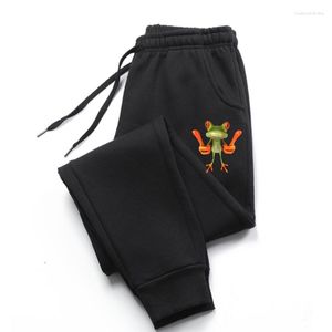 Pantalones para hombres Tropical Red Eye Tree Frog Thumb Up 2023 Hombres divertidos Pantalones de chándal negros Impresión de dibujos animados 3D Manga corta Pan de cumpleaños