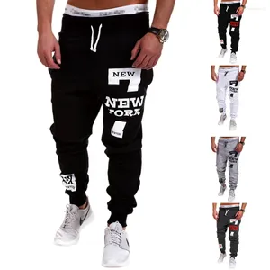 Herenbroekbroeken Hiphop-stijl Casual Sports Jogging Sweat-Absorbing Fashion Printing Basic Streetwear Black White
