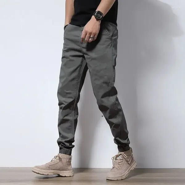 Pantalones para hombres Pantalones masculinos Arrugas Negro Casual Slim Fit Classic Trend Venta Estilo coreano en verano Streetwear Long Harajuku