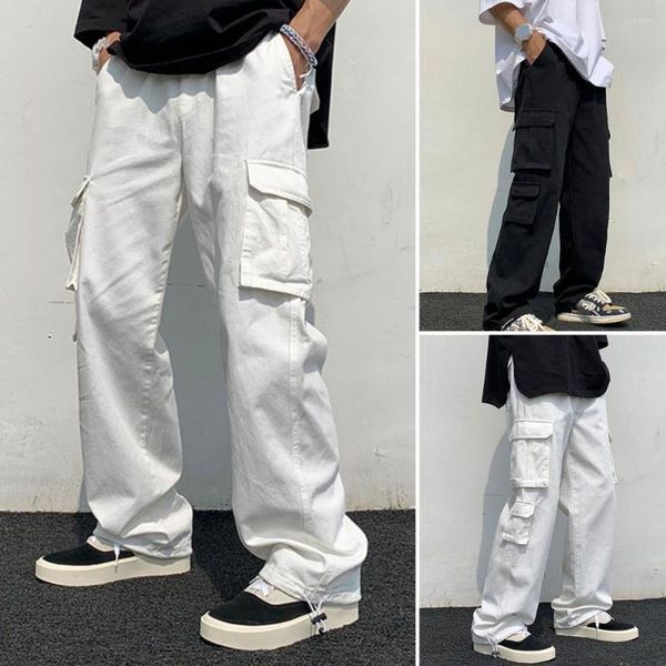 Pantalons pour hommes Pantalons Hommes Poches Lâche 2023 Cargo Hip-Hop Style Harajuku Multi Taille élastique Techwear Moletom Masculinos