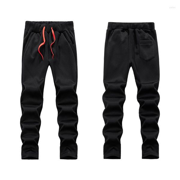 Pantalons pour hommes Pantalons Sports Rouge Cordon Noir Plus Velours Pur Coton Confortable Et Chaud En Plein Air Décontracté M-5XL