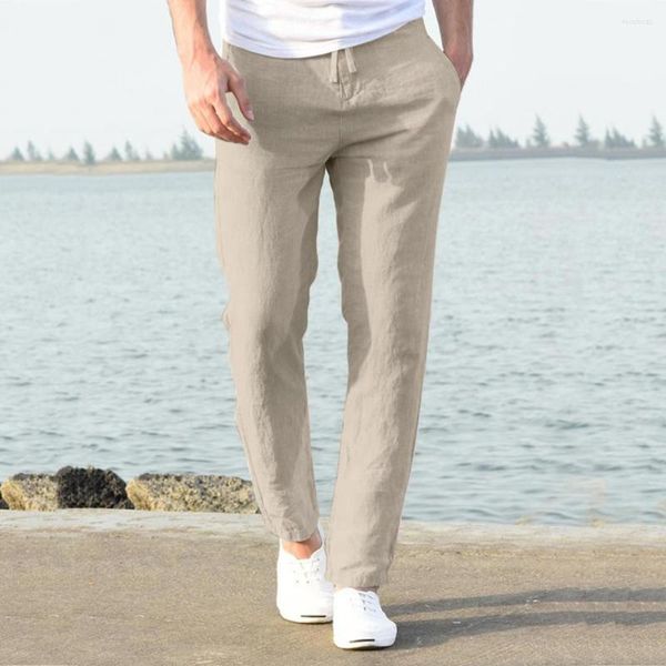 Pantalones de hombre, ropa de calle, informal, de Color sólido, para hombre, con cordón suave, pantalones de chándal largos, para correr, ropa de casa