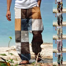 Pantalons pour hommes Pantalons d'été Plage Cordon de serrage Taille élastique Impression 3D Rayure Impressions graphiques Mousse à mémoire de forme Slip Paillettes