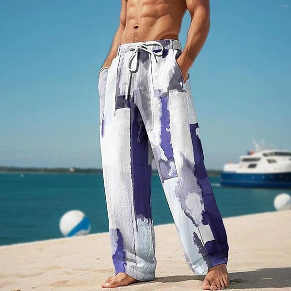 Pantalons pour hommes Pantalons Summer Beach Cordon de serrage Taille élastique 3D Imprimer Stripe Graphic Swim Hommes Hommes 40 Board Shorts