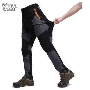 TRVLWEGO Men's Quick-Dry Hiking Pants: Water-Resistant, UV-Proof, Elastic, for Summer Camping