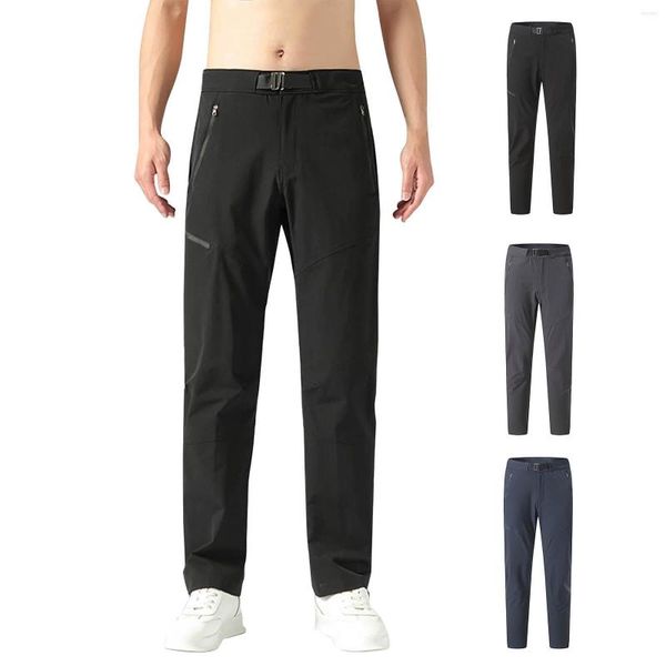 Pantalones de hombre sarga trabajo casual funcional viento plisado polainas sueltas