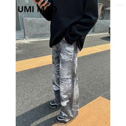 Pantalon pour hommes Umi Mao Jeans imprimés 2024 printemps et automne décontracté polyvalent peint à la main la jambe droite hommes y2k