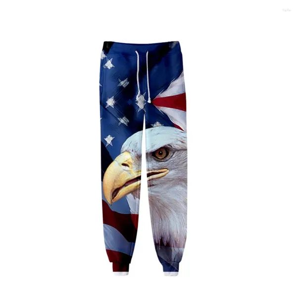 Pantalon masculin USA Flag des étoiles et rayures américaines 3D pantalons imprimés masculins garçons décontractés plage sportive à la mode unisexe pantalon de survêtement