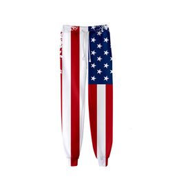 Herenbroek usa nationale vlag 3d geprinte broek kinderen mannen vrouwen losse broek Halloween voor uniisex cosplay kostuum 230202