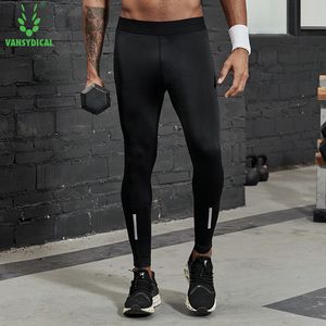 Calça Masculina VANSYDICAL Calça de Compressão Masculina Running Tights com Refletivo Listrado Basquete Legging Treino Calça Elástica na Cintura Masculina 230727