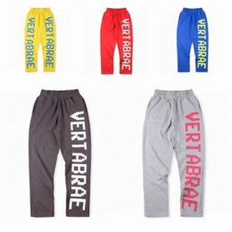 Pantalons pour hommes Vertabrae Mens Puff Imprimer Lettres Pantalons de survêtement Hommes Femmes Unisexe Jogger Cordon Sports Casual