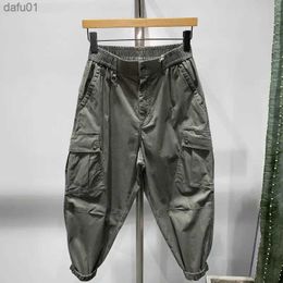 Herenbroeken Vetements Homme Herenbroeken Lente Herfst Baggy Overalls Elastische taille Zak Haren Casual Broek All-Match Pantalones Tipo Cargo L230520