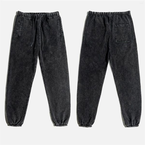 Pantalons pour hommes Vinatge Automne Hiver Hommes 420gsm Pantalon de survêtement Unisexe Rétro Lâche Lavé Heavyweight Joggers