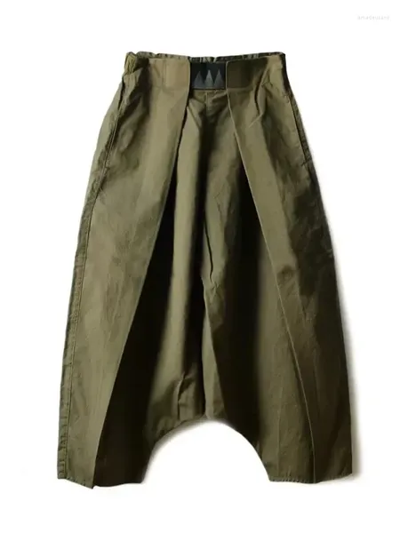 Pantalon masculin vintage 19ss kapital plissé gaigne élastique coton basse mode et jambe largement lâche des femmes