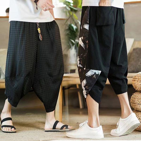 Pantalons pour hommes Vintage Ethic Style Loose Harem Pantalon Hommes Mode Streetwear Chinois Satin Pantalon Mâle Plus Taille Knickerbockers