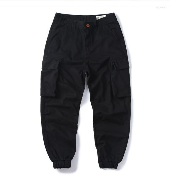 Pantalones de hombre Vintage hombres moda suelta Casual algodón tobillo longitud Cargo pantalón Cityboy hombre Japón Amekaji Streetwear Hip Hop Dance