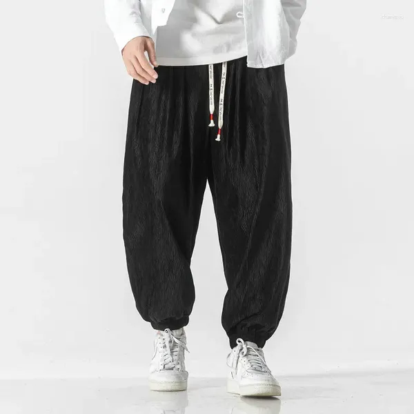 Pantalon masculin vintage hommes harem streetwear lâche homme décontracté harajuku coréen de style coréen