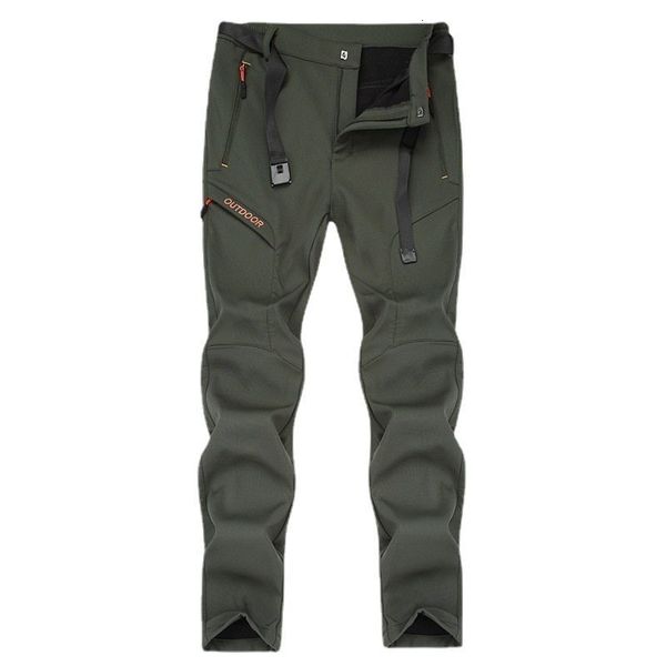 Pantalon pour hommes Chaud pour hommes Doublure en polaire élastique Randonnée 5XL Trekking Camping Voyage Pantalon d'escalade en plein air épais imperméable 230906