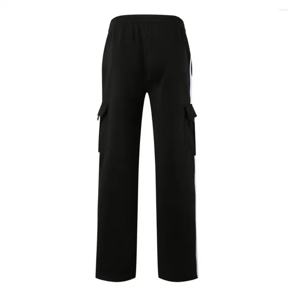 Pantalons pour hommes Pantalons lavables Cargo confortable avec plusieurs poches Taille élastique Cordon de serrage pour tenue décontracté en plein air