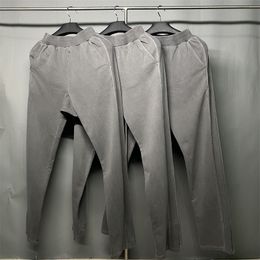 Herrenhosen Gewaschene und getragene geteilte Hosen High-Street-Sporthosen Damen Grau 100 % Baumwolle Freizeithose mit Schlitzsaum