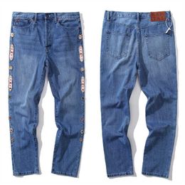 Pantalons pour hommes lavés classiques Kapital Style Straight Cowboy Pantalons Hommes Femmes 11 Haute Qualité Coton Kapital Jeans Polyvalent Fashi279g