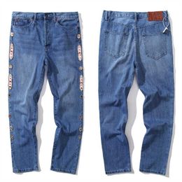 Pantalons pour hommes lavés classiques Kapital Style Straight Cowboy Pantalons Hommes Femmes 11 Haute Qualité Coton Kapital Jeans Polyvalent Fashi309y