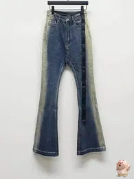 Pantalon masculin lavé gradient bleu micro leggings jeans jeans mascules femmes high street hip hop denim