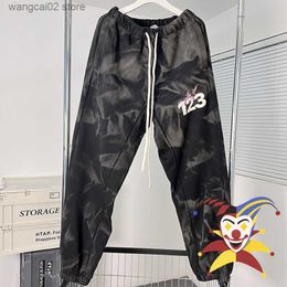 Mannen Broek Gewassen Zware Stof RRR123 Tie Dye Joggingbroek Mannen Vrouwen Hoge Kwaliteit RRR 123 Broek Trekkoord Broek T230602