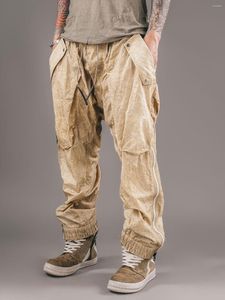 Herenbroeken Verspil bodemstijl Mechanische casual antieke afwerking gewassen designer Skinny Zipper -broek Trendy Sports