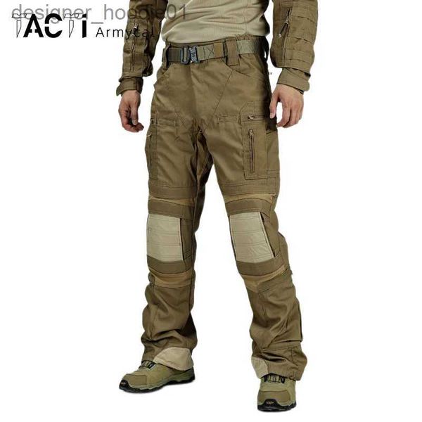 Pantalons pour hommes Pantalon cargo imperméable homme pantalon tactique entraînement militaire pantalon de Combat lti poches résistant à l'usure hommes pantalon randonnée en plein air L231129