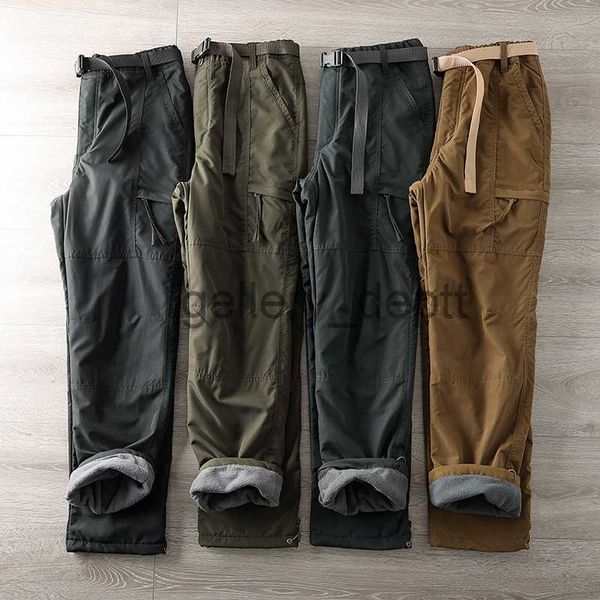 Pantalons pour hommes imperméable à l'eau en plein air polaire Soft Shell Pantalon Homme pantalons droits multi-poches Cargo Pantalon hommes hiver armée tactique Pantalon Homme J230926