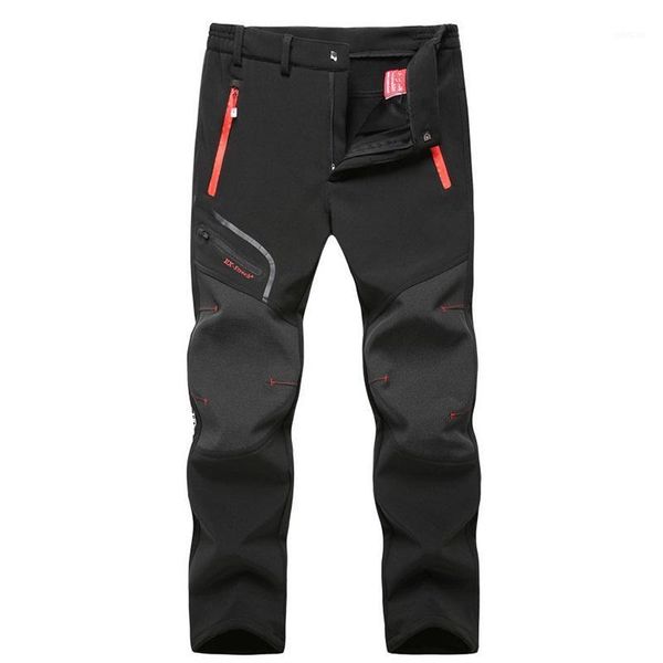 Pantalones para hombre, impermeables, tácticos, Softshell, polar grueso, cálido, para invierno y otoño, para correr, de terciopelo, con bolsillo y cremallera, ropa 2021