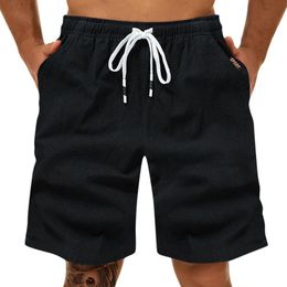 Pantalons pour hommes What Fluff Summer Hommes Coton Lin Mode Sports Cargo Jambe droite Short ample Pantalon de plage
