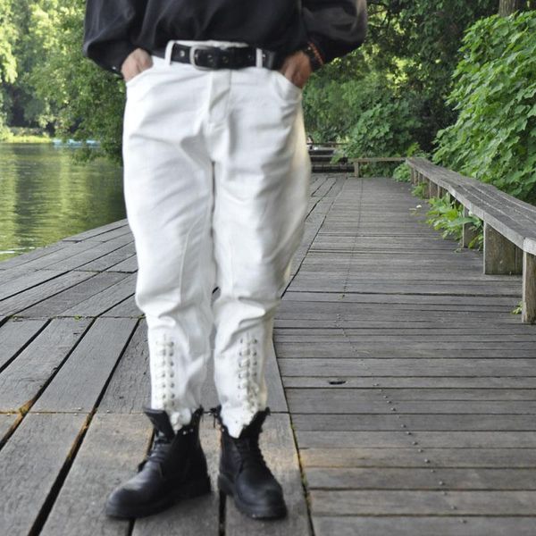 Pantalones de hombre White Knight Retro Overoles Sarga Algodón Pure Foot Casual Hombres y mujeres con la misma tendencia de calzones