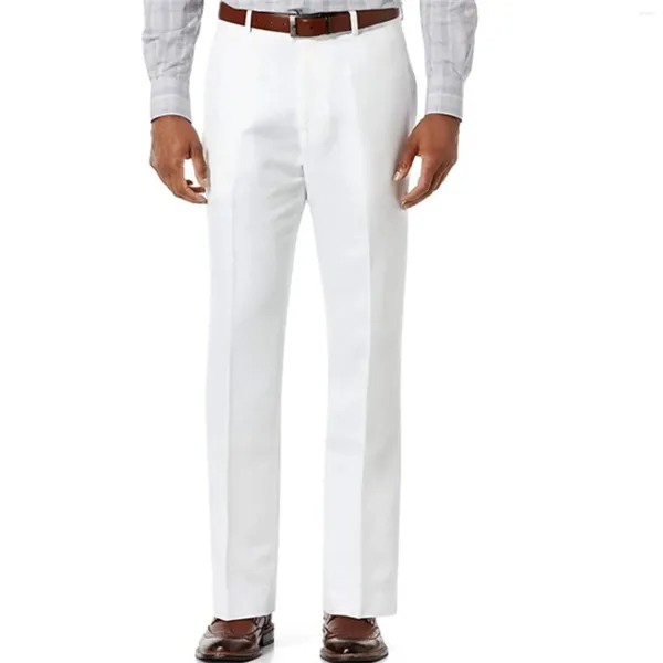 Pantalon homme blanc couleur unie costume pantalon pantalon affaires bas droit classique formel élégant robe sociale pantalons