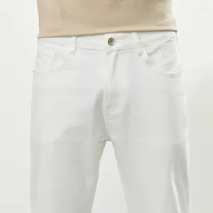 Pantalon masculin d'été blanc mince denim à la mode slim fit