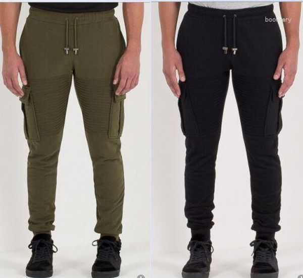 Pantalons pour hommes en gros - Combinaison de mode pour hommes Vêtements urbains Cool Nice Pantalon de survêtement effilé Armée Vert / noir Jogger M-XXXL Biker Joggers